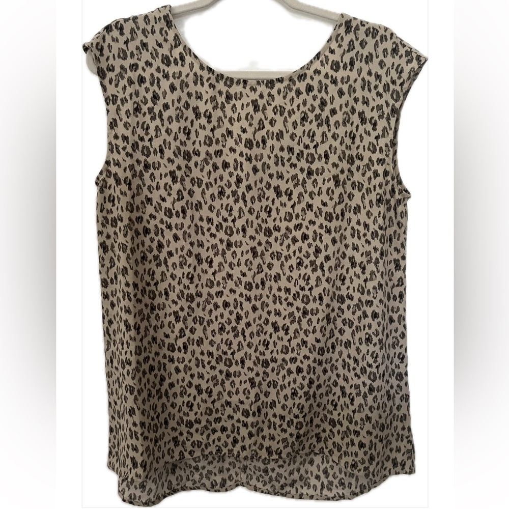 Halogen Sleeveless Leopard Print Blouse Women Size M